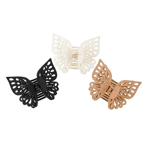 TOPPERFUN 3 Stück Haarklammern Groß Schmetterlings Haarspangen für Damen Strapazierfähige Haarclips zum Haarstyling für Makeup Dusche und Sport von TOPPERFUN