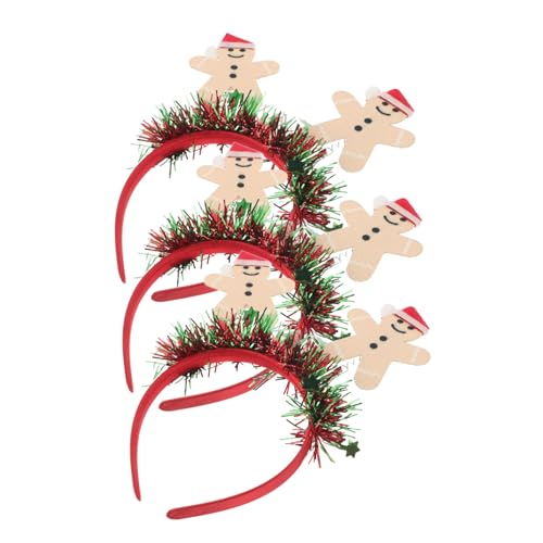 TOPPERFUN 3 Stück Lebkuchen Weihnachts Stirnbänder – Neuartiges Haar Accessoire Für Die Feiertage Weihnachtsparty Zubehör Für Festliche Zusammenkünfte Frauen Und von TOPPERFUN