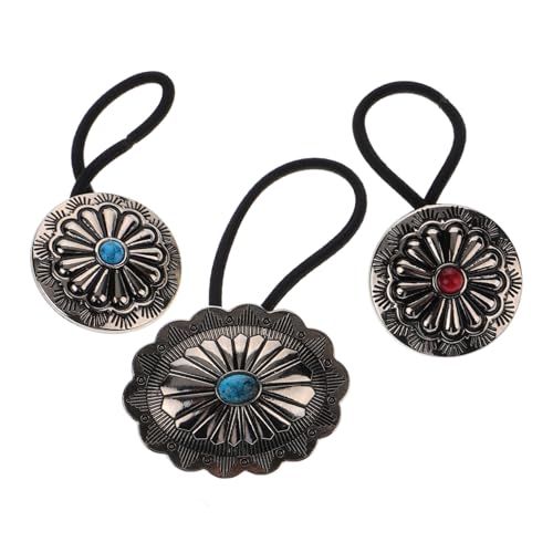TOPPERFUN 3 Stück Retro Haarseil Für Damen Und Mädchen Haarschmuck Elastische Haargummis Haarklammern Haargummis Pferdeschwanzhalter Haarhalter Gummibänder Bobby Dekorative von TOPPERFUN