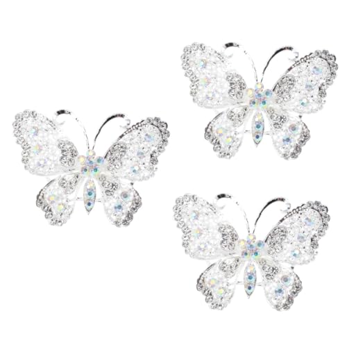 TOPPERFUN 3 Stück Rhinestone Brosche Schmetterling für Damen Umweltfreundliche Legierung Glitzerndes Kleidungsaccessoire für Hochzeiten Partys und Besondere Anlässe von TOPPERFUN