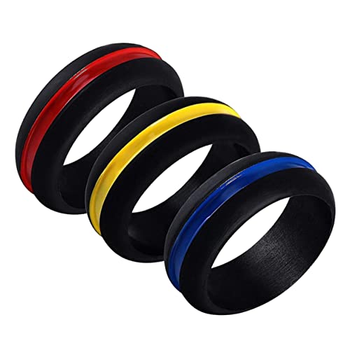 TOPPERFUN 3 Stück Silikon Partner Ringe für Damen und Herren Hochzeits und Verlobungsringe Langlebig und Kratzfest für Besondere Anlässe von TOPPERFUN