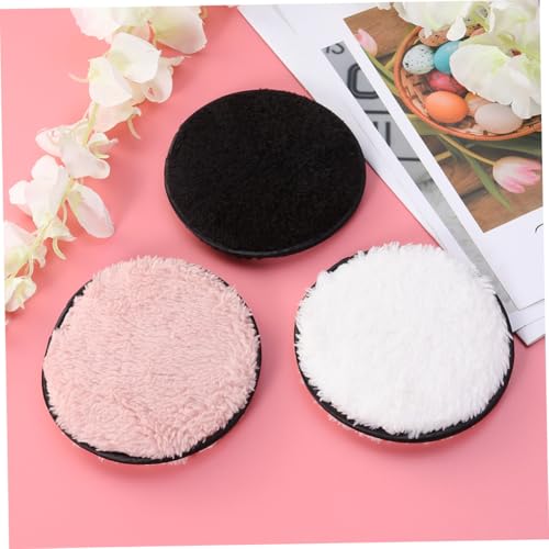 TOPPERFUN 3 Stück Teiliges Abschminkpad aus Doppelseitigem Mikrofaserplüsch Waschbare Make up Entferner Tücher Sanfte Gesichtsreinigungspads für Gründliche Porenreinigung Zufällige Farbe von TOPPERFUN