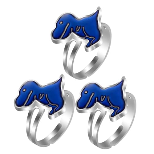TOPPERFUN 3 Stück Teiliges Fingerringe mit Temperaturwechsel Dinosaurier Finger Ringe Verstellbar Modischer Schmuck für Jungen und Mädchen für Partys und Alltag TOPPERFUN 3 Stück Teiliges Fingerringe mit Temperaturwechsel Dinosaurier Finger Ringe Verstellbar Modischer Schmuck für Jungen und Mädchen für Partys und Alltag von TOPPERFUN