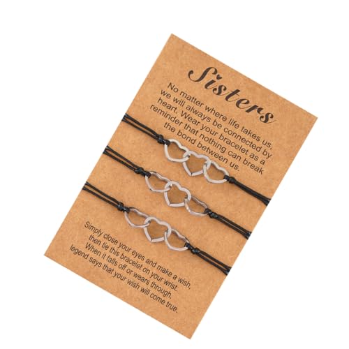 TOPPERFUN 3 Stück Teiliges Freundschaftsarmband Set mit Hohlem Handgefertigte Verstellbare Armbänder für Freundinnen Stilvoller Schmuck für von TOPPERFUN