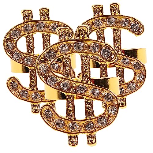 TOPPERFUN 3 Stück Teiliges Goldfarbenes Legierungs Fingerring Offene Form Komfortabel für Damen und Teenager Einzigartiges Design als Schmuck Accessoire für Partys und von TOPPERFUN