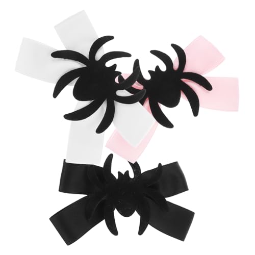 TOPPERFUN 3 Stück Teiliges Halloween Haarspangen mit Schleifen-klauenclip Niedliche Spinnen-designs Leichte Metall Stoffmaterialien Komfortabel und Langlebig für Frauen Cosplay Kostümpartys von TOPPERFUN