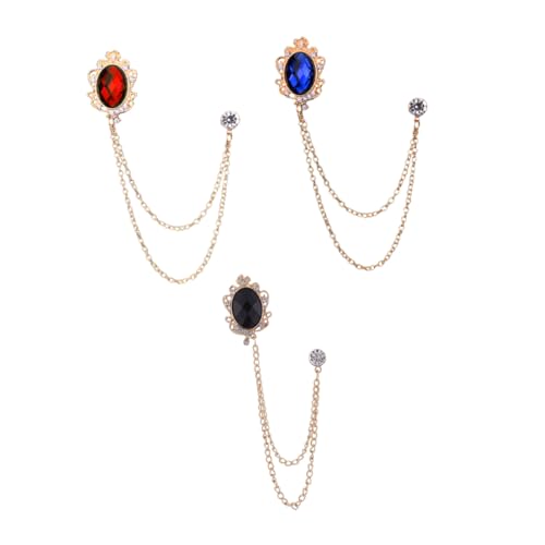 TOPPERFUN 3 Stück Teiliges Herren Anstecknadel mit Edelsteinen und Ketten Stilvolle Brosche für Anzug Hochzeiten und Partys Blau Schwarz TOPPERFUN 3 Stück Teiliges Herren Anstecknadel mit Edelsteinen und Ketten Stilvolle Brosche für Anzug Hochzeiten und Partys Blau Schwarz von TOPPERFUN