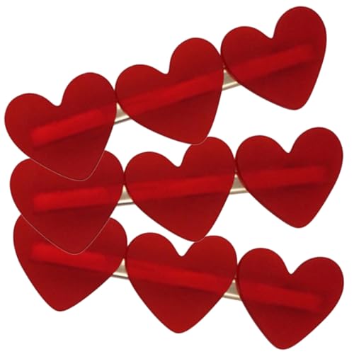 TOPPERFUN 3 Stück Teiliges Herz haarclip Rote Matte Haarklammern Langlebiges Komfortables Haarschmuck Mädchen Geeignet für Partys Hochzeiten und Alltag Modische Accessoires für Auffällige von TOPPERFUN