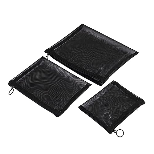 TOPPERFUN 3 Stück Teiliges Set Kosmetiktaschen aus Netzstoff Tragbare Make Up Aufbewahrung für Damen und Mädchen für Reisen Fitnessstudio und Alltag von TOPPERFUN