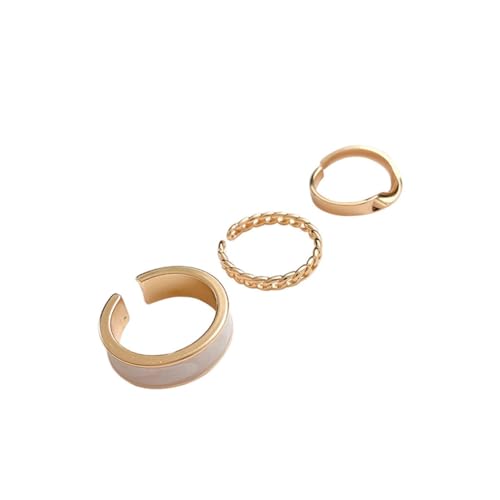 TOPPERFUN 3 Stück Teiliges Set Verstellbare Fingerringe Stilvoller Offener Zeigefingerring Eleganter Schmuck für Damen Verarbeitung und Auffälliges Design von TOPPERFUN