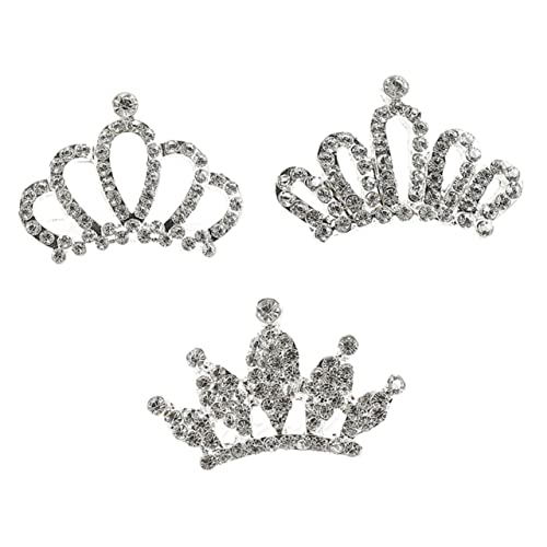 TOPPERFUN 3 Stück Strass Diadem Haarkamm für Mädchen Kinder Tiara Kamm für Kostüm Geburtstagsfeier Weihnachten Fotografie von TOPPERFUN