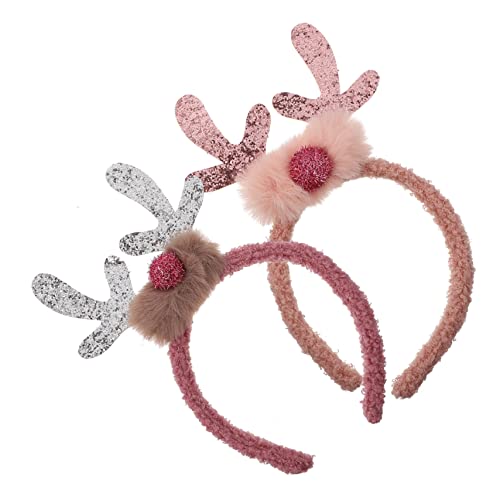 TOPPERFUN 3 Stück Teiliges Weihnachts Haarreifen mit Geweih Kopfbedeckung für Jungen und Mädchen für Festlichkeiten und Cosplay Events von TOPPERFUN