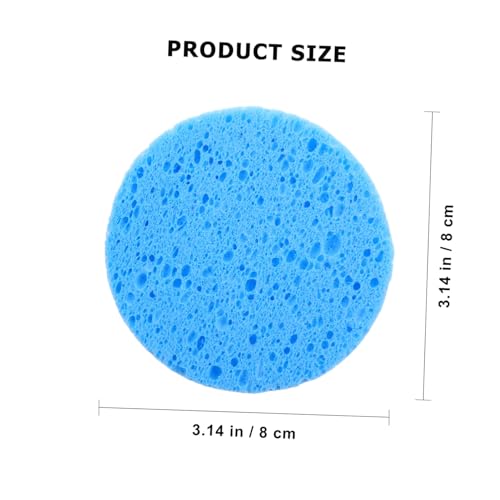 TOPPERFUN 30 Stück Teiliges Gesichtsreinigungsschwämme aus Zellulose Wiederverwendbare Sanfte Make up Entferner Pads Runde Hautfreundlich in Hautfarben Rosa und Blau für Porentiefe von TOPPERFUN