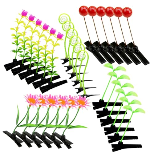 TOPPERFUN 30 Stück Teiliges Kleine Pflanzen Haarspangen für Mädchen und Frauen Niedliche Bunte Haarklammern Vielseitiger Haarschmuck für Alltag Geburtstag und Besondere Anlässe von TOPPERFUN