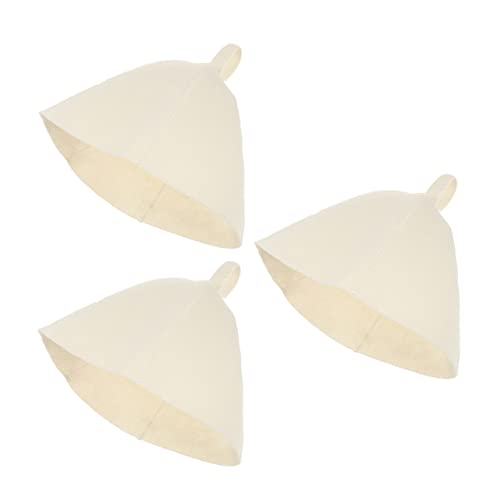 TOPPERFUN 3Stücke Filz Sauna Hut Verdickte Geschmeidige Badekappe für Damen und Herren Leicht Wiederverwendbar Langlebig für Lange Saunagänge Weißes Design von TOPPERFUN