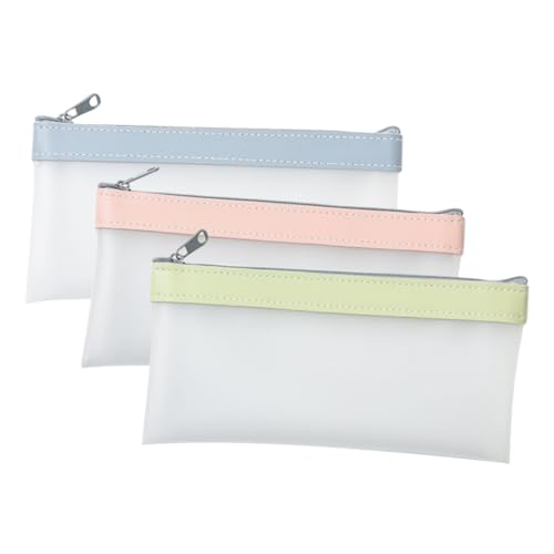 TOPPERFUN 3St transparentes Federmäppchen Stift-Organizer Federmäppchen mit Reißverschluss shöne bescherung waschbare Federtasche mit großem Fassungsvermögen große Schreibwarentasche Beutel von TOPPERFUN