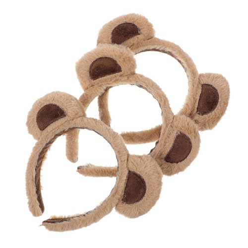 TOPPERFUN 3stücke Bärenohren-stirnband Aus Plüsch Bequemes Haarband Damen Und Mädchen Party-accessoire Geeignet Für Cosplay Geburtstage Und Festivals von TOPPERFUN