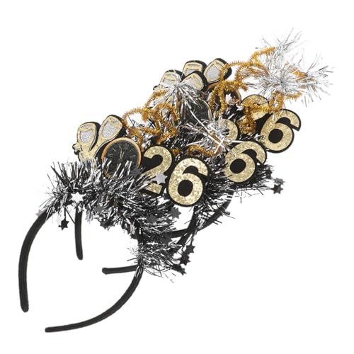 TOPPERFUN 3stücke Frohes Neues Jahr Stirnband Mit Sternen Und Pailletten Glitzernde Neujahrs-haarbänder Für Silvesterpartys Festivals Und Feiertage von TOPPERFUN