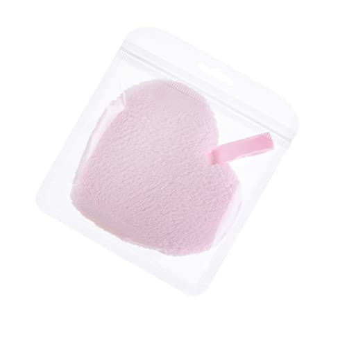TOPPERFUN 3stücke Waschbare Make-up Entfernungspads Gesichtswaschpads Herzform Reinigungspuffs Mit Puderquaste Für Make-up Entferner Kosmetikbedarf von TOPPERFUN