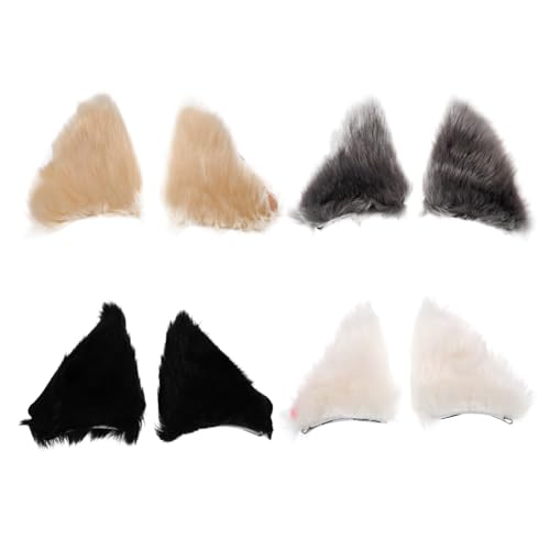 TOPPERFUN Katzenohren Haarclip 4 Paar Cosplay Plüsch Katzenohr Haarschmuck für Damen für Partys Karneval und Halloween TOPPERFUN Katzenohren Haarclip 4 Paar Cosplay Plüsch Katzenohr Haarschmuck für Damen für Partys Karneval und Halloween von TOPPERFUN