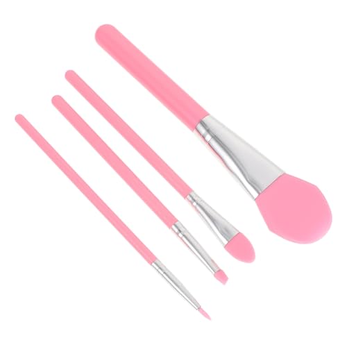 TOPPERFUN 4 STÜCKE Teiliges Silikon Make up Pinsel Flüssige Kosmetik Applikator Gesichtsmaske Pinsel für Frauen und Mädchen mit Kunststoffgriff Weich Formbeständig Komfortabel von TOPPERFUN