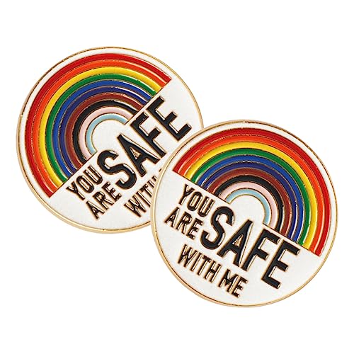 TOPPERFUN 4 Sätze Emaille Pins Rainbow Anstecker Runde Regenbogenmuster Broschen Abzeichen Für Kleidung Rucksäcke Und Taschen 2 Stück * 4 von TOPPERFUN