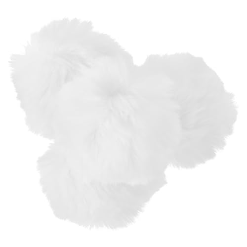 TOPPERFUN 4 Stück Flauschige Pompom Broschen mit Anstecknadeln Kleine Weiße Kunstfell bommel Abnehmbare Kleidungsschmuck Dekoration für Schuhe Hüte Gepäck und DIY Bastelprojekte von TOPPERFUN