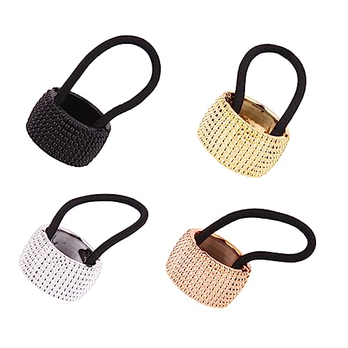 TOPPERFUN 4 Stück Haar Halter Manschette Elastische Haar Ringe für Pferdeschwanz Haarbänder für Damen Frisurenhalter für Partys und Anlässe von TOPPERFUN
