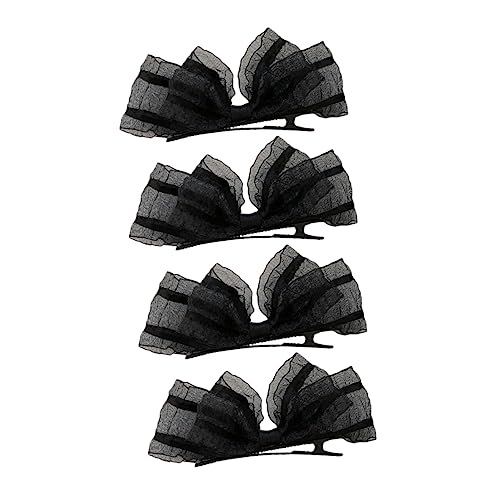 TOPPERFUN 4 Stück Haarnadel Aus Spitze Mädchen Verbeugt Sich Haarspange Mit Spitzenschleife Schleife Haarnadel Beugen Sie Sich Vor Haaren Clips Haarklammern Legierung Black TOPPERFUN 4 Stück Haarnadel Aus Spitze Mädchen Verbeugt Sich Haarspange Mit Spitzenschleife Schleife Haarnadel Beugen Sie Sich Vor Haaren Clips Haarklammern Legierung Black von TOPPERFUN