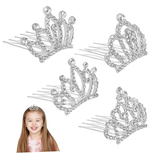 TOPPERFUN 4 Stück Kinderkrone Krone Geburtstagsdekorationen Cartoon Party Kopfschmuck Mädchen Prinzessin Tiara Kamm Krone Haarkamm Mini Krone Strass Tiara Silber Strass TOPPERFUN 4 Stück Kinderkrone Krone Geburtstagsdekorationen Cartoon Party Kopfschmuck Mädchen Prinzessin Tiara Kamm Krone Haarkamm Mini Krone Strass Tiara Silber Strass von TOPPERFUN