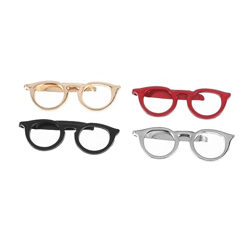 TOPPERFUN 4stücke Krawattenklammern Für Anzüge Krawatten Und Schals Mit Brillendesign Rustikales Und Langlebiges Accessoire Für Männer von TOPPERFUN