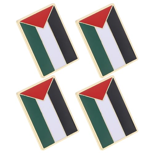 TOPPERFUN 4stücke Palästina-flagge Anstecknadel Quadratische Metallbrosche Nationalflagge Abzeichen Für Anzug Rucksack Und Kleidung Dekorative Flaggennadeln von TOPPERFUN