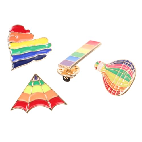 TOPPERFUN 4 Stück Regenbogen Broschen Lustige Anstecker für Erwachsene Dekorative Pins für Kleidung Rucksäcke und Hüte Hochwertigem Legierungsmaterial für Besondere Anlässe und Modeakzente von TOPPERFUN