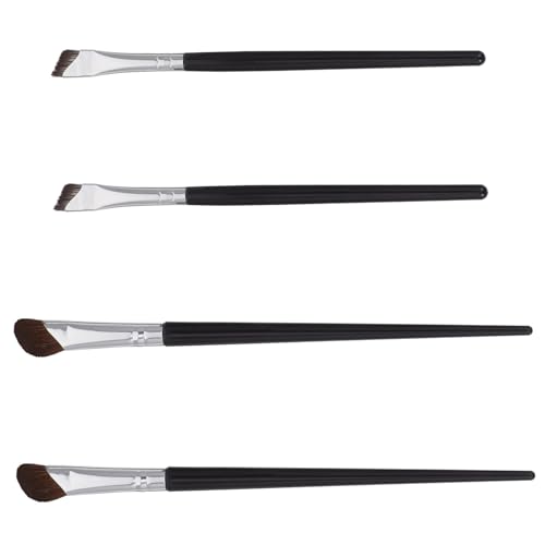 TOPPERFUN 4 Stück Teiliges Augen make up pinselset Präzise Nase Form Pinsel Abgeschrägte Eyeliner Pinsel Vielseitig für Augenbrauen und Lidschatten Langlebig und Hautfreundlich von TOPPERFUN