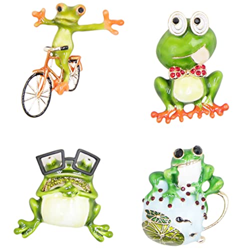 TOPPERFUN 4 Stücke Frosch Brosche Damen Legierungs Anstecknadeln Lustige Tierbroschen für Kleidung Cartoon Frosch für Rucksäcke und Outfits TOPPERFUN 4 Stücke Frosch Brosche Damen Legierungs Anstecknadeln Lustige Tierbroschen für Kleidung Cartoon Frosch für Rucksäcke und Outfits von TOPPERFUN
