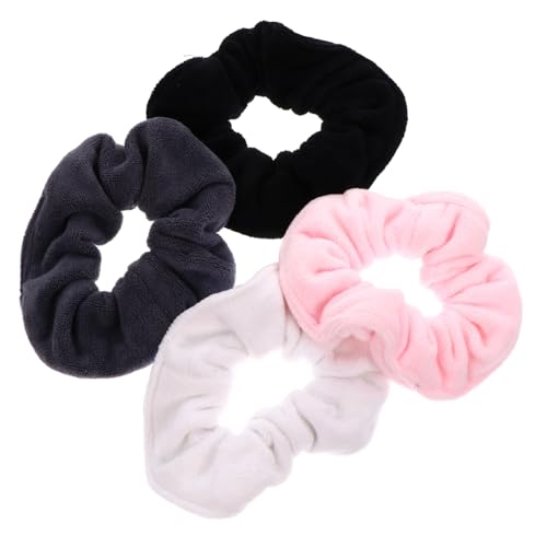 TOPPERFUN 4 Stück Teiliges Haargummis aus Superfeiner Mikrofaser Weiche Flauschige Scrunchies in und Dunkel Rosa Schonend zu Haaren Modische Haar Accessoires für Damen und Mädchen von TOPPERFUN