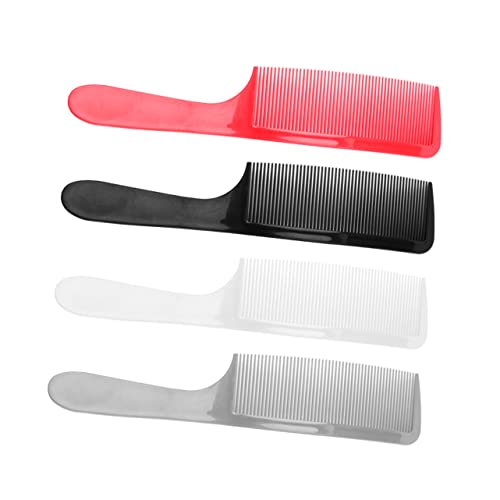 TOPPERFUN 4 Stück Teiliges Herren Haarschnitt Kammset Rundgriff Haarkamm für Friseursalons und Privaten Gebrauch Robuste Leichte und Langlebige Kämme und Rot von TOPPERFUN
