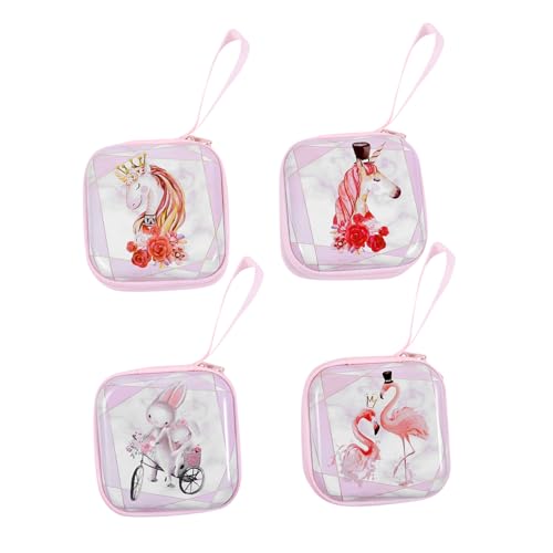 TOPPERFUN 4stücke Einhorn-münztasche Für Mädchen Entzückendes Design Raum Für Kleingeld Und Lippenstifte Kreative Modehandtasche Für Junge Mädchen Als Für Jeden Anlass von TOPPERFUN