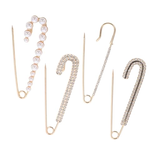 TOPPERFUN 4 Stück Teiliges Perlen broschen set Damen Sicherheitsnadeln mit Einzigartigem Design Vielseitige Anstecknadeln für Hemden Cardigans Hosen Modische Kleidungsschmuck Accessoires von TOPPERFUN