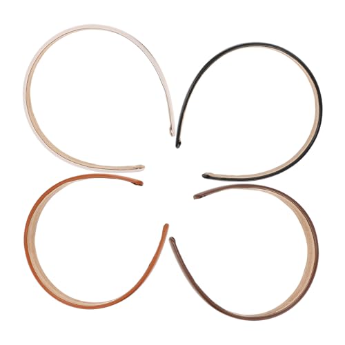 TOPPERFUN 4 Stück Teiliges Pu leder Haarband Damen Vintage Haarreifen Simple Headbands Leicht Elegant Alltag Party von TOPPERFUN
