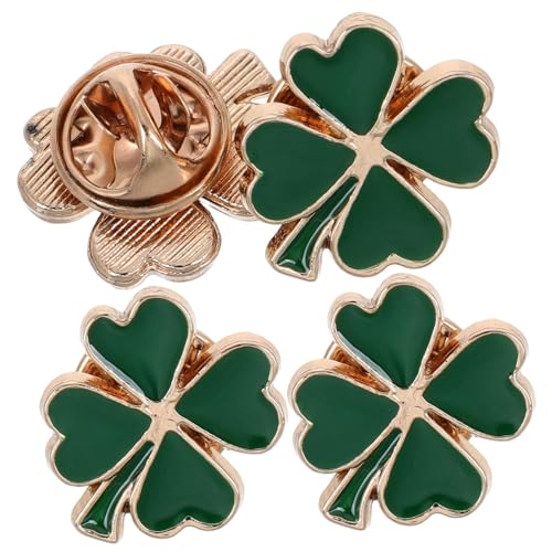 TOPPERFUN 4 Stück Teiliges Retro Emaille Kleeblatt Brosche für Damen Patrick Day Schmuck Modisches Accessoire als für Feiertage von TOPPERFUN