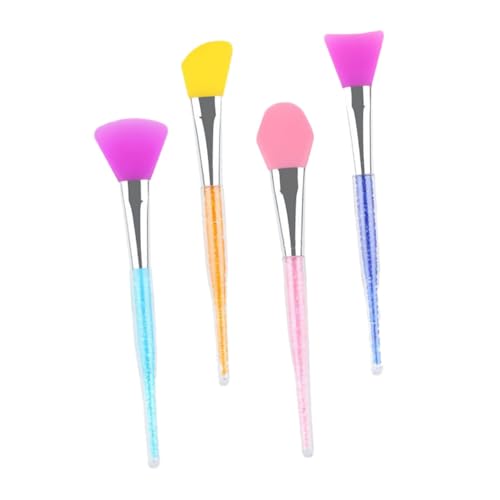 TOPPERFUN 4 Stück Teiliges Silikon Gesichtsmaske Pinselset Gesichtsschlamm für Hautpflege Wiederverwendbar und Einfach zu Reinigen für Masken und Lotionen von TOPPERFUN