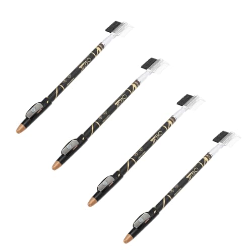 TOPPERFUN 4 Stück Teiliges Wasserfester Augenbrauenstifte mit Integrierter Spitze Microblading Geeignet Natürliche Härchenzeichnung Vielseitige Farben für Präzise Konturierung und Einfache von TOPPERFUN