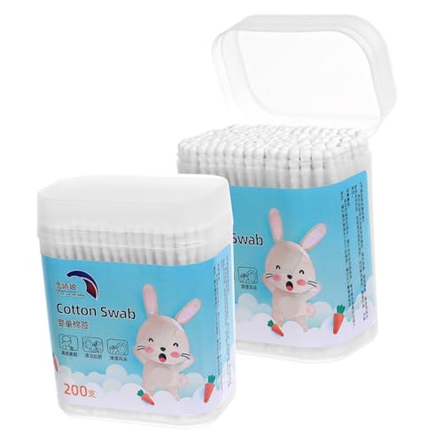 TOPPERFUN 400stücke Wattestäbchen Für Schachteln Runde Spiralspitze Sanfte Reinigung Für Ohren Und Nase Aus Sicherer Baumwolle Und Papier Umweltfreundliche Alternative von TOPPERFUN