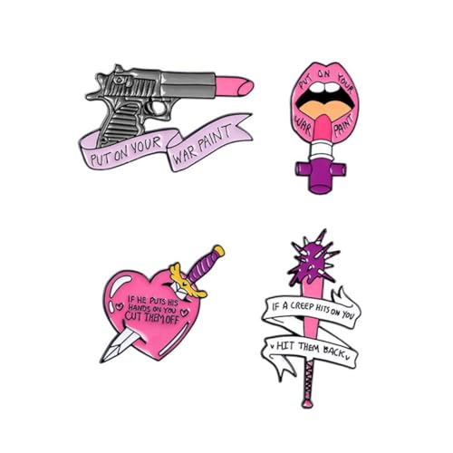 TOPPERFUN 4Stücke Cartoon Broschen für Frauen Lippenstift Anstecker Kreative Feminismus Pins für Kleidung Taschen und Hüte Einzigartige Modedesigns für TOPPERFUN 4Stücke Cartoon Broschen für Frauen Lippenstift Anstecker Kreative Feminismus Pins für Kleidung Taschen und Hüte Einzigartige Modedesigns für von TOPPERFUN