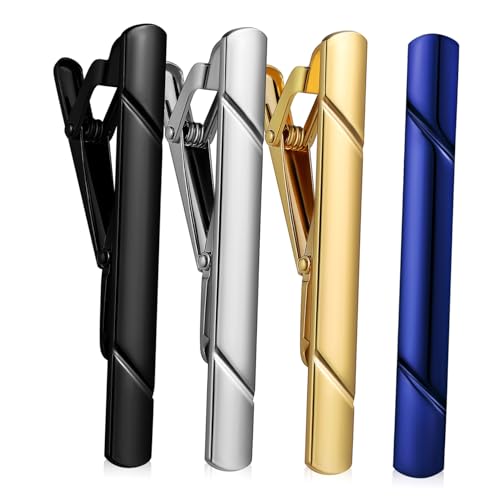 TOPPERFUN 4stücke Krawattenklammer Aus Metall Für Männer Krawatten-accessoires Für Business Und Hochzeitstag Langlebig Und Anlaufbeständig von TOPPERFUN