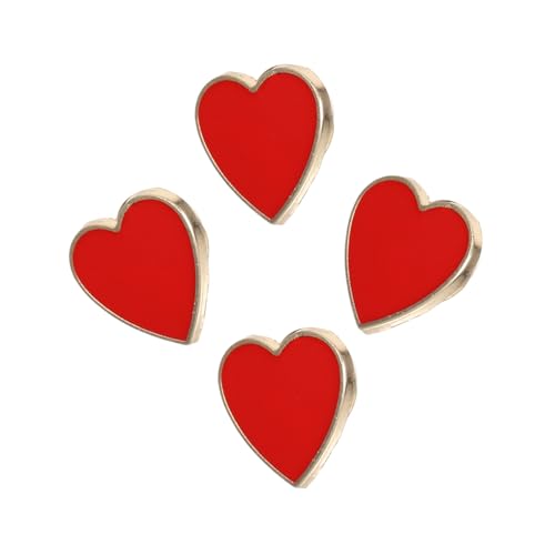 TOPPERFUN 4stücke Teiliges Herz-broschen Aus Legierung Für Valentinstag Stilvolle Broschen Für Kleidung Als Corsage-dekoration Rot von TOPPERFUN