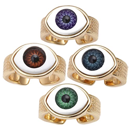 TOPPERFUN 4stücke -augen-ringe Aus Kupfer Mit Offenen Design Für Männer Und Frauen Verstellbar Und Langlebig Für Verschiedene Anlässe von TOPPERFUN