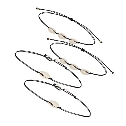 TOPPERFUN 4stücke Teilige Muschelkette Mit Perlenanhänger Damen-schmuck Verstellbar Für Frauen Und Mädchen Einzelne Muschel Drei Muscheln Zwei von TOPPERFUN