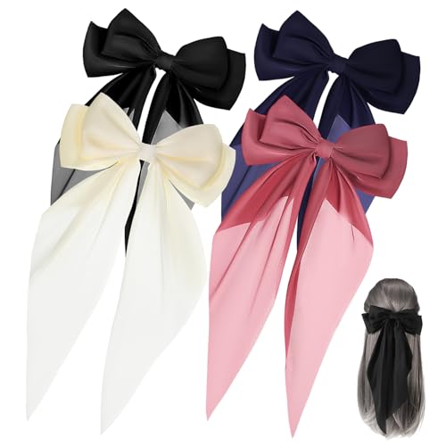 TOPPERFUN 4stücke Große Haarschleifen Haarklammern Für Damen Und Mädchen Modische Haarspangen in Rosa Und Vielseitige Haarsträuße Für Besondere Anlässe Und Alltag von TOPPERFUN